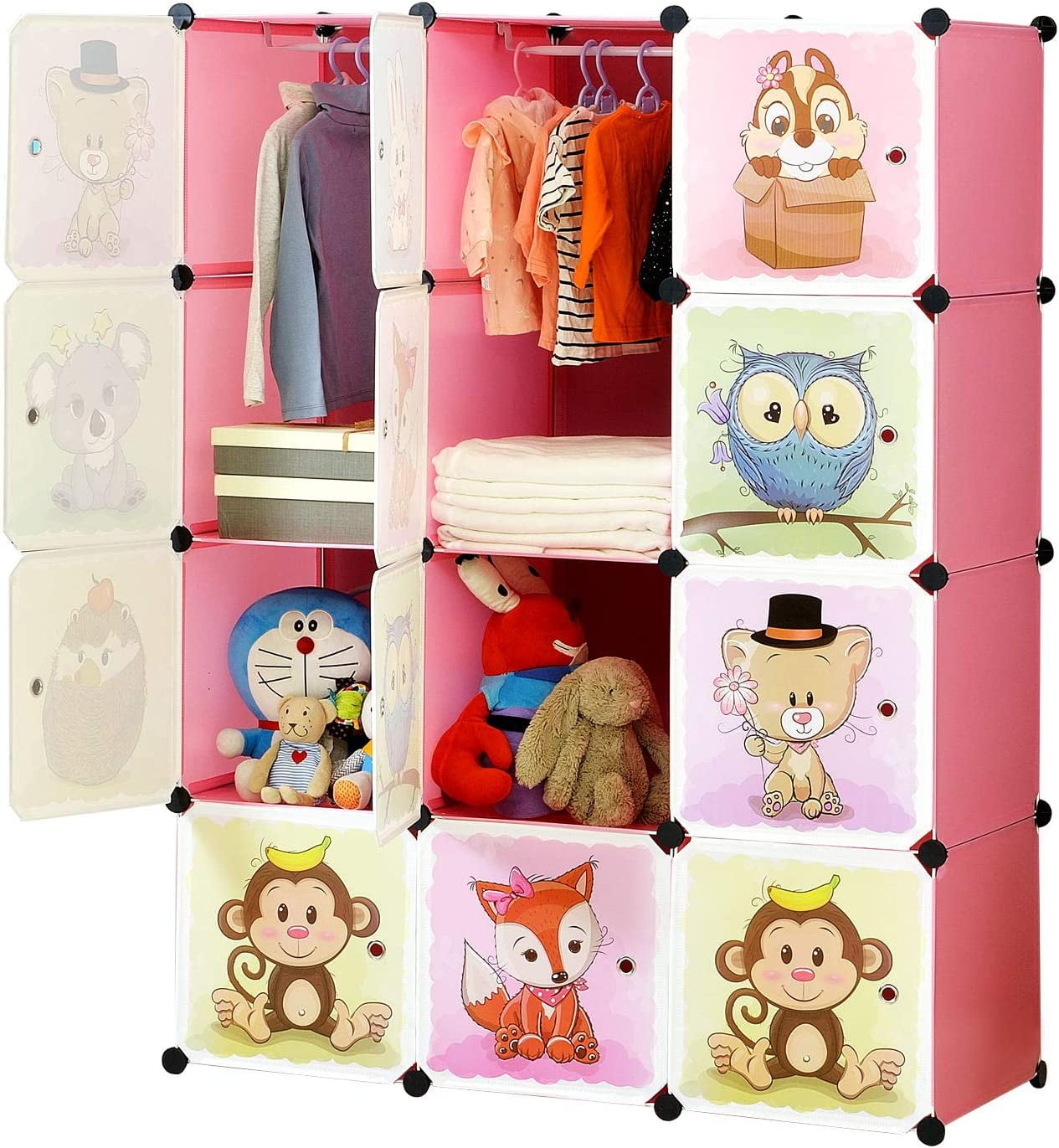BRIAN & DANY Portable Cartoon Clothes Closet DIY Storage Organizer