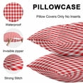 thumbnail image 5 of Throw Pillow Covers 18x18 Inch Set of 2, Red White Plaid Waterproof Outdoor Pillow Covers, Modern Farmhouse Buffalo Check Gingham Decorative Cushion Pillowcases for Couch, Sofa, Bed, Garden, Patio, 5 of 9