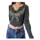 thumbnail image 1 of Txlixc Pull - top de manga larga de cuello V negro, S / M / L Txlixc moda, 1 of 9