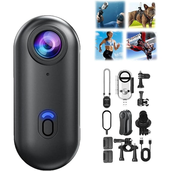 Motiontrail - Nexo25 Camera, 2025 New Nexo25 Black Camera with 4k/1080p, Waterproof Case, Magnetic Clip, 360° Rotation, Ideal for Sports, Cycling, Diving, Travel & Outdoor Exp