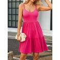 thumbnail image 5 of Asoul Women Built-in Bra Summer Dresses 2025 Casual Sundress Adjustable Strap Tiered Cami Dress with Pockets, 5 of 7