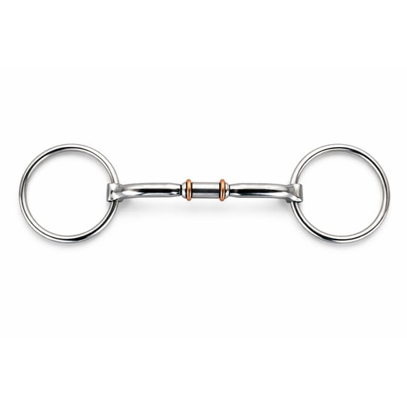 Horse SS Loose Ring Snaffle Bit with Copper Rollers 6" Mouth 35567E