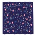 thumbnail image 2 of Ambesonne Blue Floral Shower Curtain, Romantic Botanical Love, 69"Wx70"L, Indigo Pink Ecru, 2 of 4