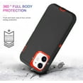 thumbnail image 4 of iPhone 11 Case Shockproof Dust/Drop Proof 3 in 1 Full Body Rugged Heavy Duty Durable Cover Black Orange, 4 of 6