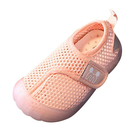 EFGYYF Baby Shoes Boys Girls First Walking Shoes Sneakers Crib Shoes Breathable Lightweight Slip On Shoes Pink 10.5