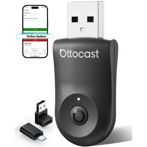 Adaptador inalámbrico 2 en 1 para CarPlay y Android Auto OTTOCAST Mini 2025