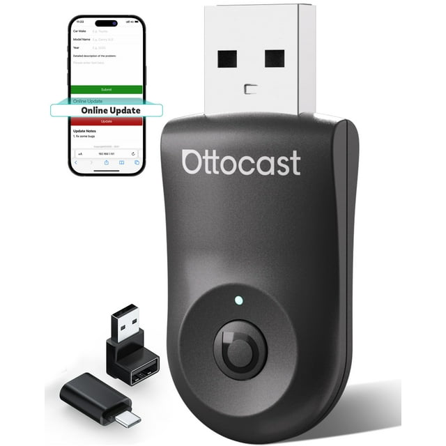 Adaptador inalámbrico 2 en 1 para CarPlay y Android Auto OTTOCAST Mini 2025