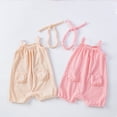 thumbnail image 4 of GYRATEDREAM 2 Pack Newborn Baby Girl Clothes Romper Sleeveless Strap Jumpsuit Infant Summer Sling Playsuit with Pockets 1-18 Months, 4 of 6