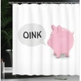 thumbnail image 3 of Ambesonne Oink Shower Curtain, Saving Money Piggy Bank Art, 69"Wx75"L, Pale Pink and Pearl, 3 of 4