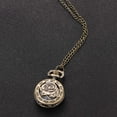 thumbnail image 2 of CHOK Montre Vintage Rétro Bronze Quartz Chaîne Pendentif Collier Montres (Fleur Creuse), 2 of 4
