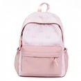thumbnail image 2 of Backpack for Girls Patchwork Bow Backpack Lightweight Casual Student Daypack Versatile Everyday Carry Pink One Size, 2 of 9