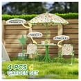 thumbnail image 4 of Kids Picnic Table and Chair Set, Outdoor Play Table with Umbrella, Foldable Patio Furniture for Toddlers, Green, 4 of 9