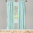 thumbnail image 3 of Ambesonne Aqua Curtains, Diagonal Parallel Lines, Pair of 28"x95", Mint Green White, 3 of 5