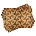 thumbnail image 1 of Ambesonne Abstract Place Mats Set of 4, Tiling Wavy Shapes, Standard Size, Brown Black, 1 of 6
