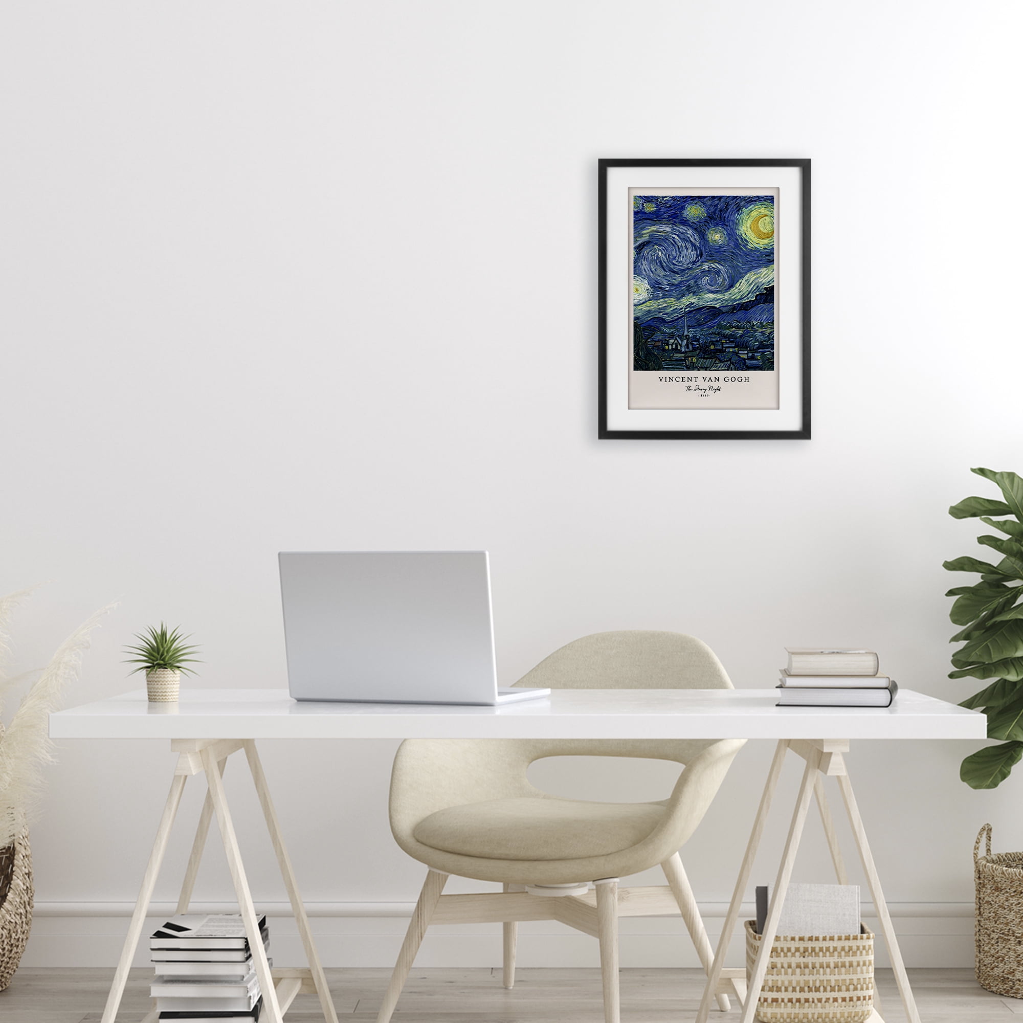 Stupell Industries Classic Starry Night Van Gogh Black Framed Print Under Glass, design by Vintage Hustle