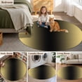 thumbnail image 5 of Round Rugs 6Ft, Yellow Black Ombre Round Area Rug Washable Indoor Throw Carpet, Modern Gradient Abstract Art Soft Non Slip Circle Rug for Office Cabinet Home Decor Aesthetic, 5 of 8