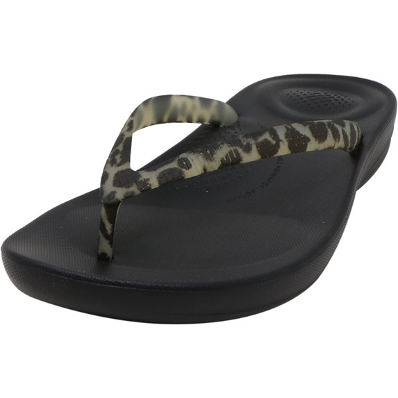 Fit Flop Women's Iqushion Ergonomic Black Spot Rubber Sport Sandals & Slide - 5M