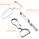 thumbnail image 2 of Pelador de frutas de acero inoxidable, multifuncional, para cocina, cepillo para frutas, cuchillo raspador, cuchillo pelador, 2 of 2