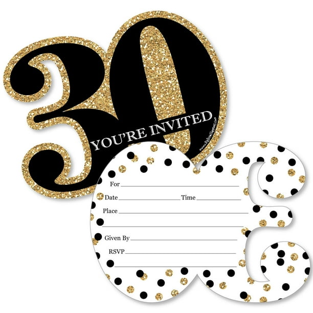 Adult 30th Birthday Gold Shaped Fill In Invitations Birthday Party Invitation Cards With Envelopes Set Of 12 Walmart Com Walmart Com