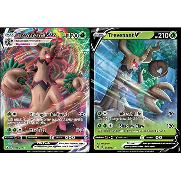 Lote de cartas Pokémon Trevenant V y VMax 014/203 Evolving Skies