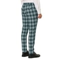 thumbnail image 3 of INSPIRE CHIC Men's Plaid Pants Casual Slim Fit Flat Front Check Dress Trousers 32 Green, 3 of 7