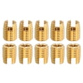 thumbnail image 1 of Unique Bargains Self Tapping Threaded Inserts, 10Pack Inner M5 M8x10 Brass Nuts, 1 of 6