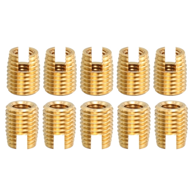 Unique Bargains Self Tapping Threaded Inserts, 10Pack Inner M5 M8x10 Brass Nuts