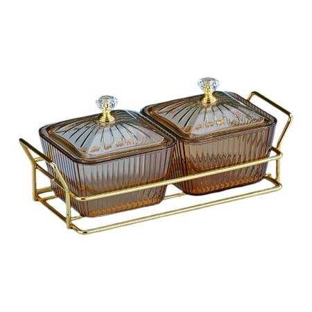 

Dried Fruit Tray Divided Serving Container with Lid Clear Serving Bowls Fruit Snacks Serving Platter for Appetizer Party Home Wedding 2 Bowls Aureate