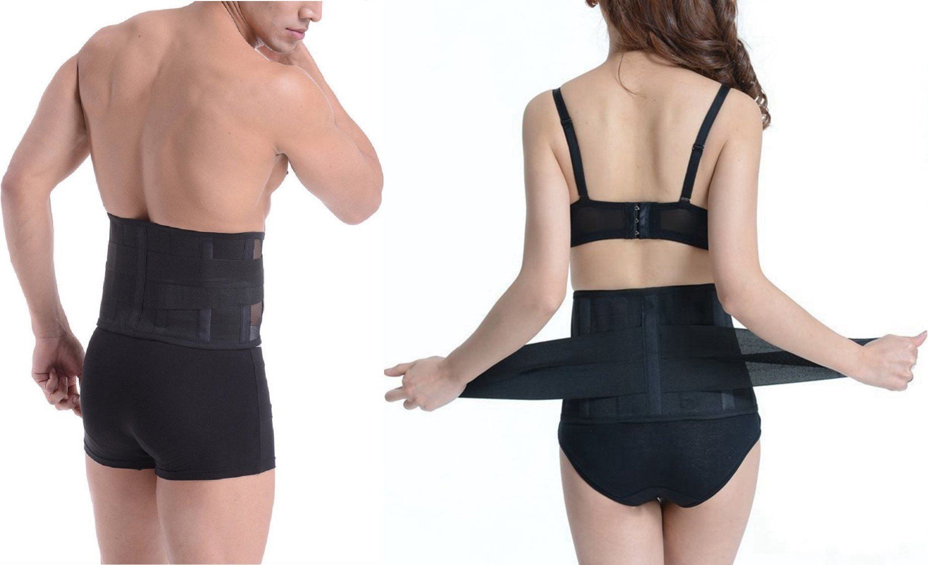 Adjustable Lumbar Back Brace with Dual Compression Straps Lower Back Brace for Lifting, Stabilizing Support