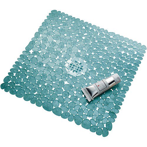 InterDesign Pebblz Square Shower Mat, Blue