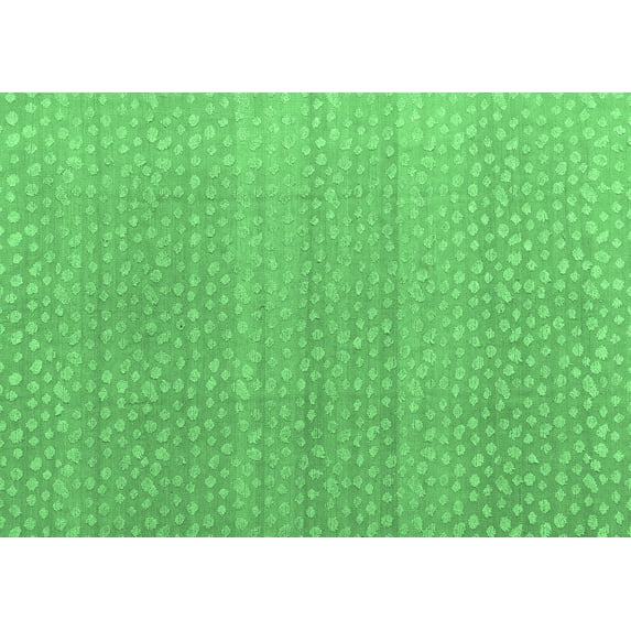 Ahgly Company Indoor Rectangle Abstract Emerald Green Modern Area Rugs, 2' x 4'