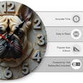thumbnail image 2 of Wall Clock Decorative - Cute Bulldog Face Print 2D Vintage Wall Clocks Battery Operated Silent Non-Ticking for Bedroom, Living Room, Kitchen, Office, Classroom, 10 Inch, 2 of 7
