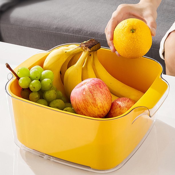 unbranded Colador De Acero Amarillo Para Con Resistente Y Uso Práctico En Cocina
