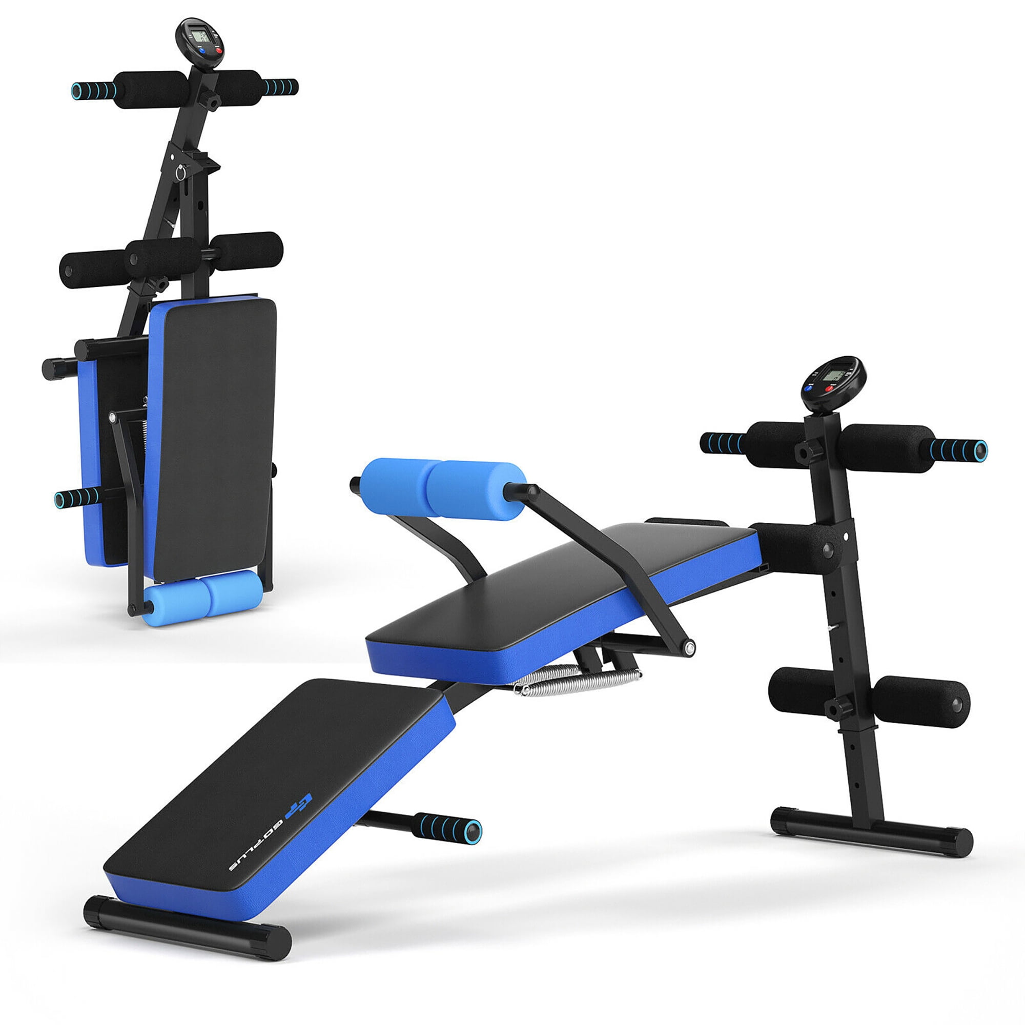 Sit Up Bench Adjustable Decline Ab Workout Bench Multifunctional ine Board Abdominal Exercise Fitness Equipment with LED Monitor Display for Women and Men Home Gym Full Body Workout 