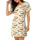 thumbnail image 2 of Fotbe Dachshund Bata de Dormir para Mujer con Estampado, Camisón de Algodón de Manga Corta, Ropa de Dormir Casual, 2 of 6