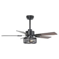 thumbnail image 5 of Vaczon 42" Modern Black Smart Caged Ceiling Fan with Light and Remote for Bedroom and Living Room, 5 of 8