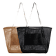 thumbnail image 1 of Bolsa De Playa Grande Para Mujer Con Bolsillo Interior2pk Negro Rayas Xtellar Negro, 1 of 4
