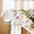 thumbnail image 2 of No Hook Shower Curtain with Built-in Rings - Boho Floral Washable Waterproof Fabric Bathroom Curtains for Hotel,Rentals, Stall 48 X 72 Inch , Watercolor Leaves Flowers, 2 of 9