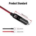 thumbnail image 2 of 1pc 16AWG Cigarette Lighter Female Plug Extension Cable to O Ring Terminal Connector, Direct Battery Type car Adapter with Blade fuse for Car Marine Truck ATV RV 0.9M/3FT, 2 of 5