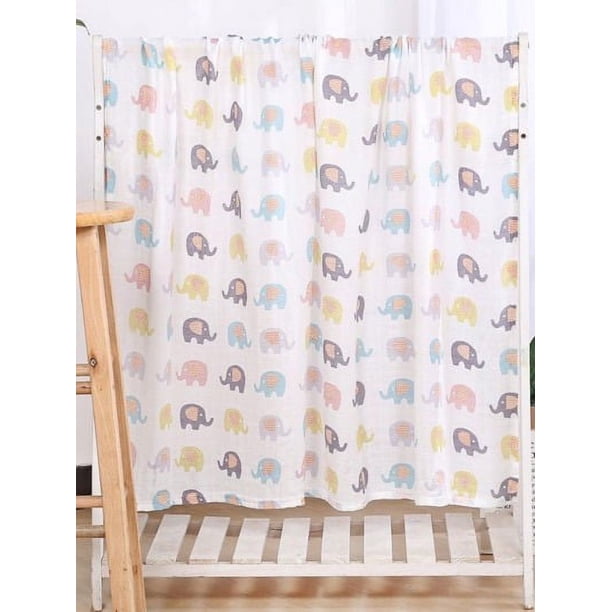 Manta Muselina para bebé 70% bambú y 30% algodón, Suave y Transpirable, 110cm X 120cm cobijas y frazadas elefante