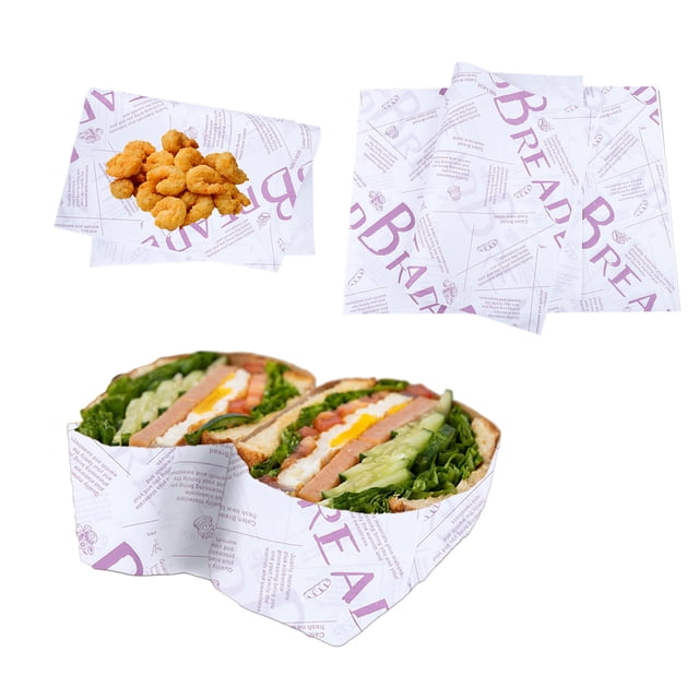 Tunhigl Plateau de Cuisson Absorbant l'Huile Papier Hamburger Papier Emballage Frites Papier Mat Résistant à la Graisse