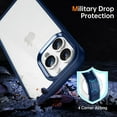 thumbnail image 3 of Shockproof Clear Case for iPhone 14 Pro Max, [Not Yellowing] [10FT Military Drop Protection] Hard Clear Back Four Corner Airbags Drop Protection Phone Cover, 6.7 inch, Blue, 3 of 14