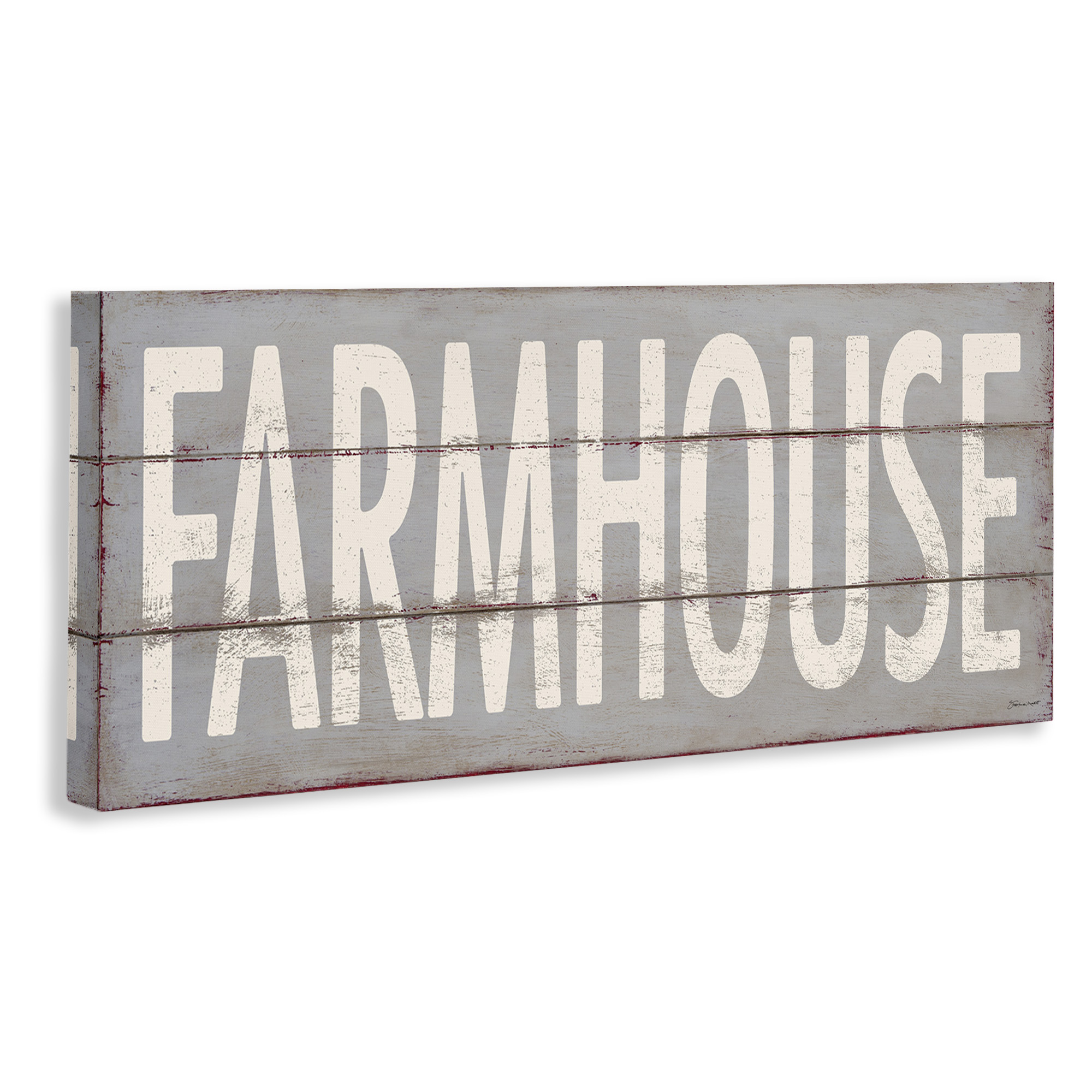 Stupell Industries Farmhouse Rustic Planked Design Typography Painting Gallery Wrapped Canvas Art Print Wall Art, 48 x 20