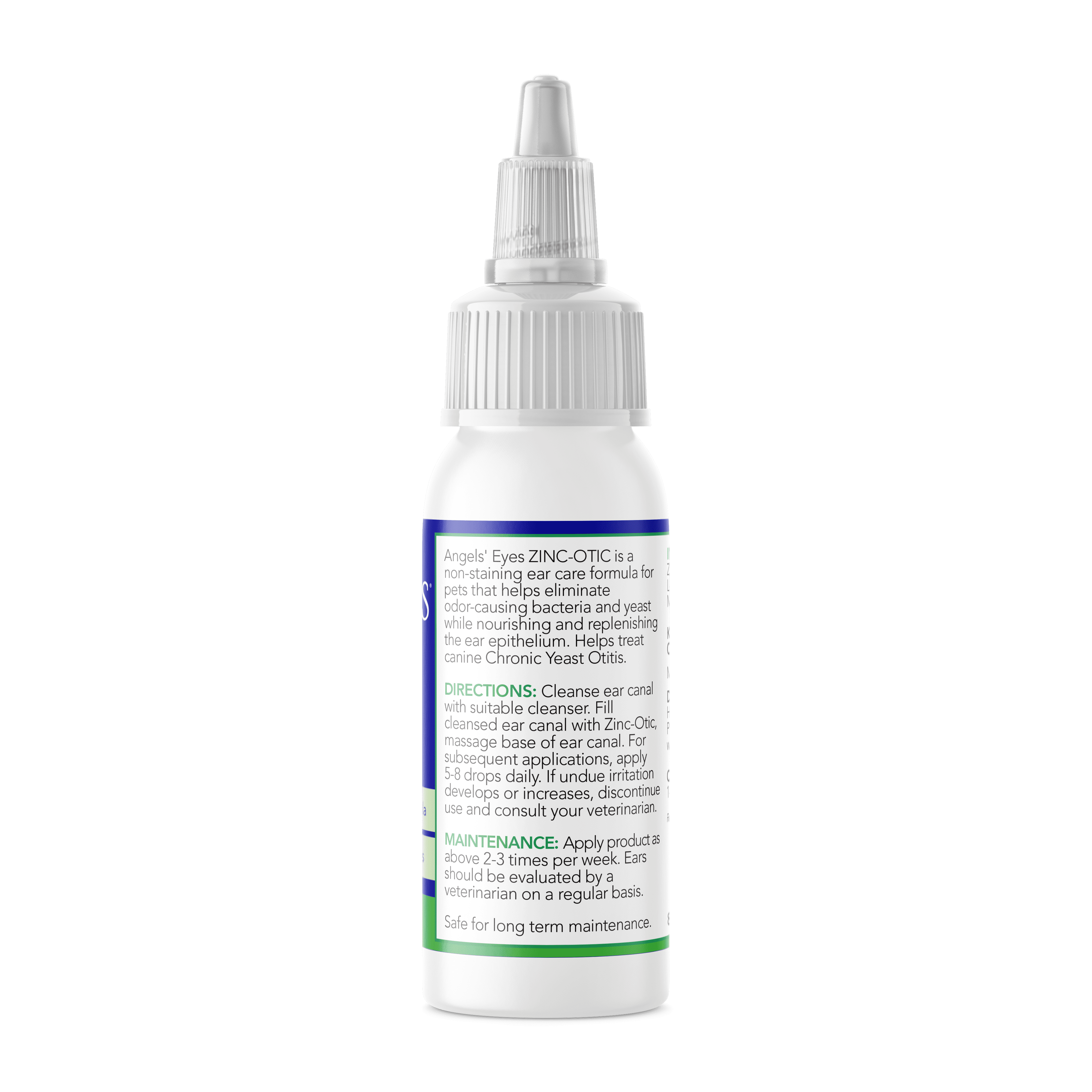 Angels' Eyes Zinc-Otic Ear Relief Natural BA and Zinc Formula Otic Care Liquid for Dog & Cat, 1 Ounce Bottle
