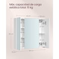 thumbnail image 3 of Mueble de Baño con Espejo, Armario de Pared Moderno con Estante Ajustable y 3 Puertas, Almacenamiento, Blanco, 3 of 5