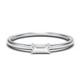 thumbnail image 1 of East-West Stackable Baguette Birthstone Ring - Cubic Zirconia / White Topaz (April), 1 of 5