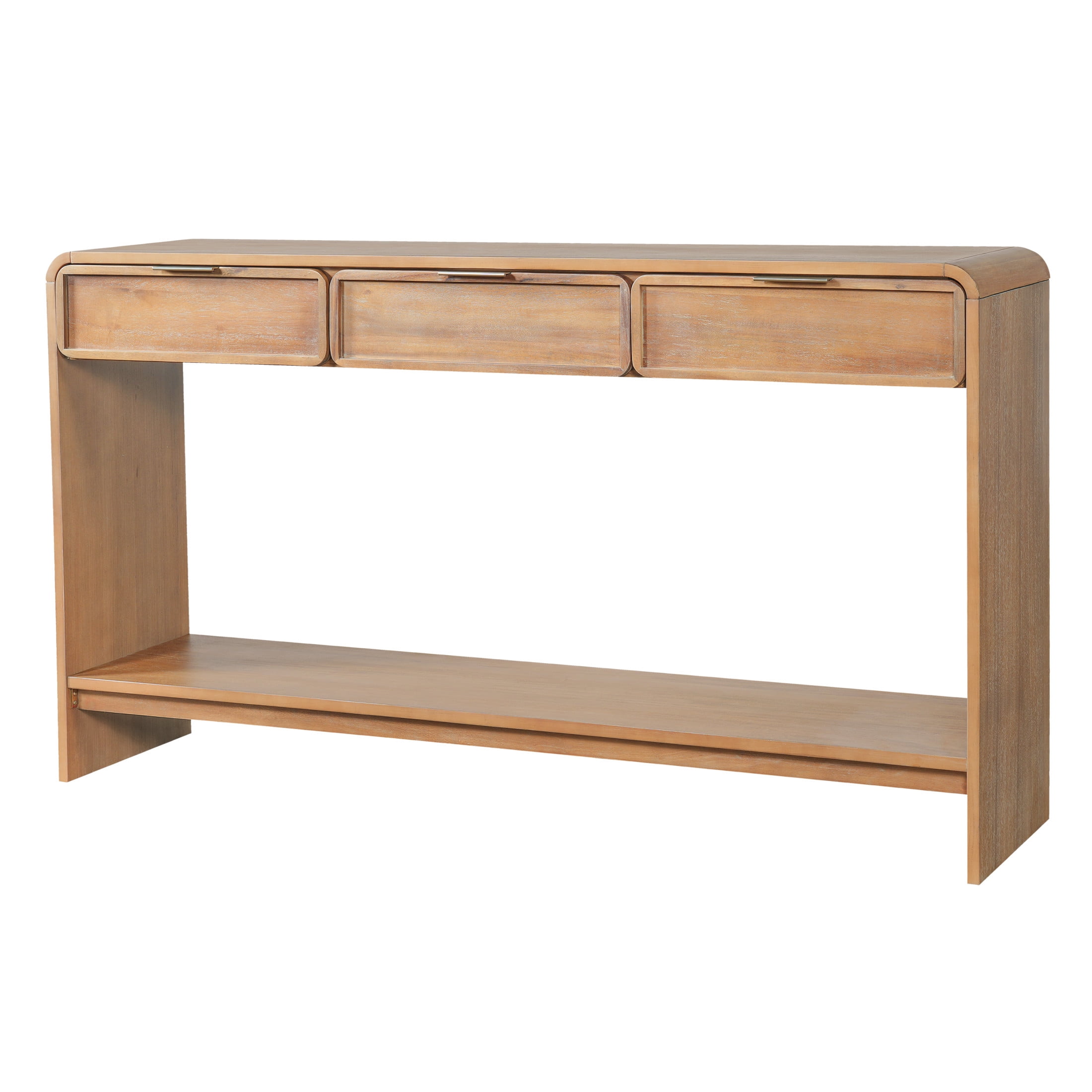 Christopher Knight Home 60" Retro Console Table with 3 Drawers and Shelf, Wooden Accent Cabinet Decor, Natural