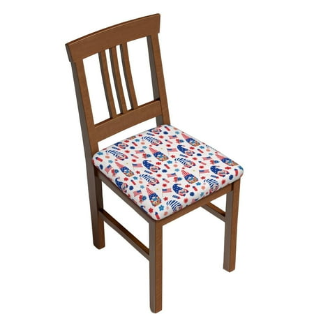 

JUNZAN 4th Of July Print Dining Chair Seat Covers Stretch Fitted Dining Room Upholstered Chair Seat Cushion Cover