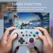 ECHTPower Wireless Gamepad with Hall Effect Joystick and Adjustable Turbo for Switch 2 and PC (Dark Gray)