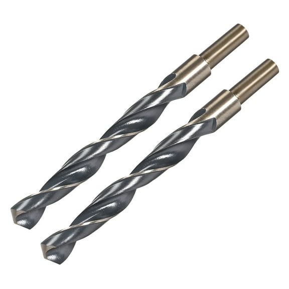 Straight Shank Twist Drill Bits 14mm High Speed Steel HSS 4341 with 10mm Shank 2 Pcs